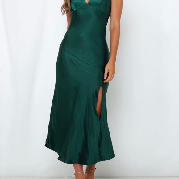 Hello Molly Forest Green Midi Dress Sz XS (US 2) - Picture 3 of 10